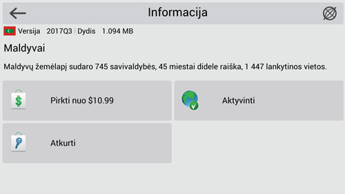 Activation of additional maps 01