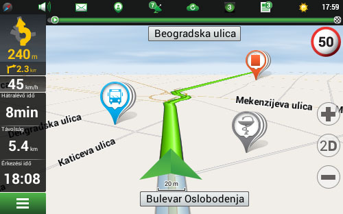 Navitel Navigator. Albánia, Bosznia és Hercegovina, Horvátország, Macedónia de Nord, Montenegró, Szerbia, Szlovénia.